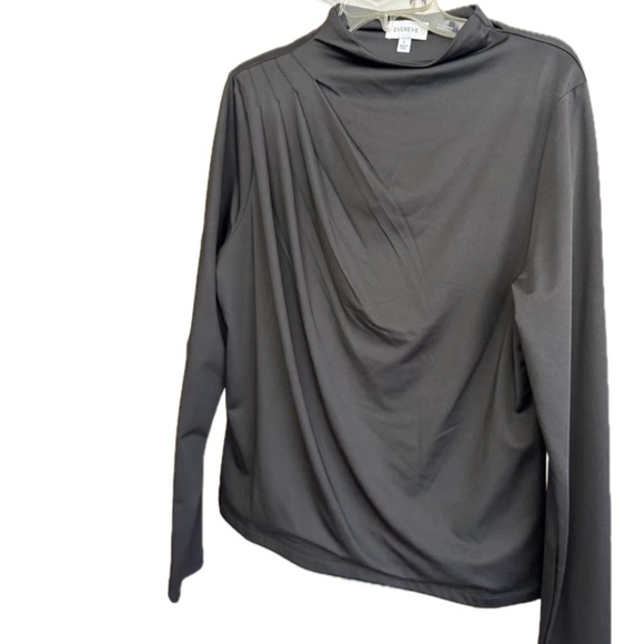 Evereve Tops - Evereve Gray Draped Long Sleeve Top